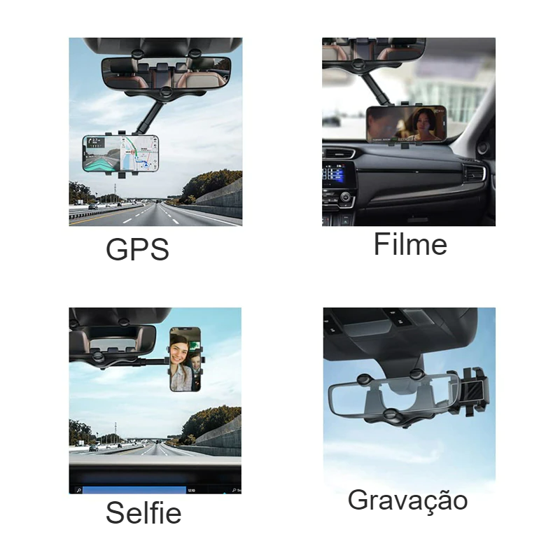 Suporte de Celular para Retrovisor 360º Multiangular