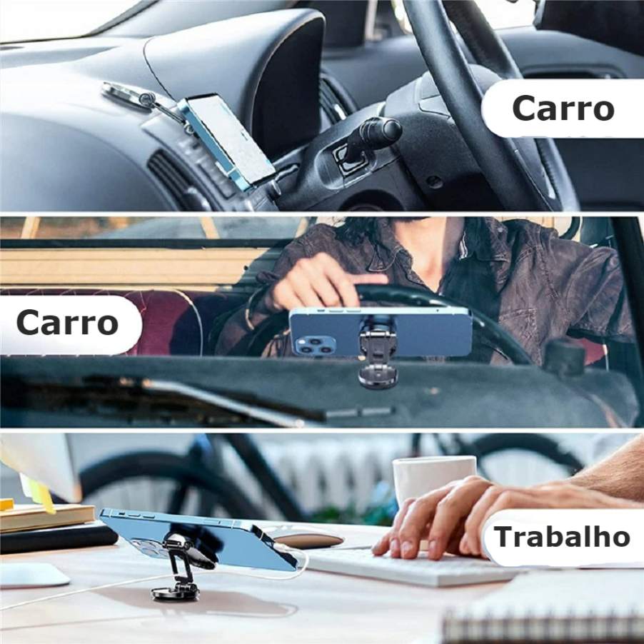 Suporte Magnético Para Celular 360º- Com Base Para Carro