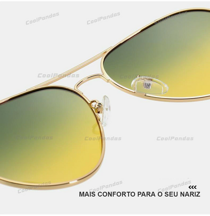 Óculos Aviador Lentes Fotocrômica Polarizada e Proteção UV400 Unissex