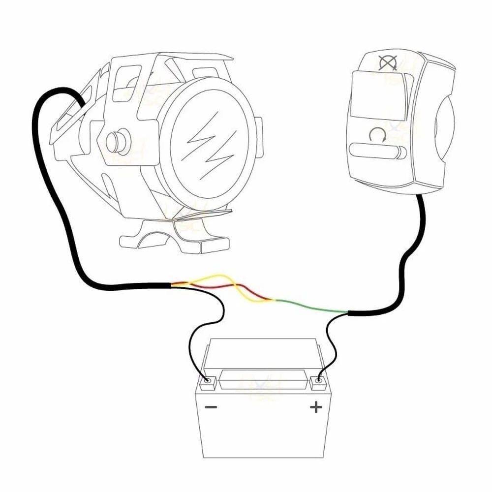 Kit de Farol Auxiliar em Led U7 para Motos com Interruptor