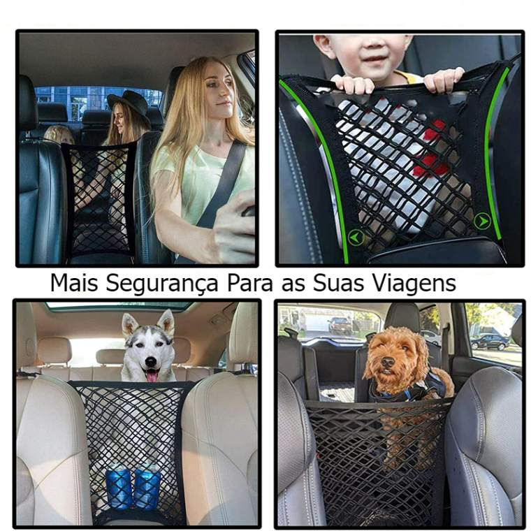 Bolsa de rede para armazenamento de carro entre os assentos Divisor de carro Bar