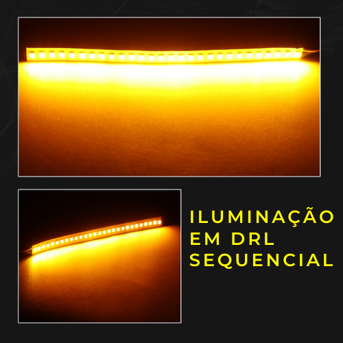 Fita Maxi LED Seta Sequencial para Retrovisor- 2 Peças