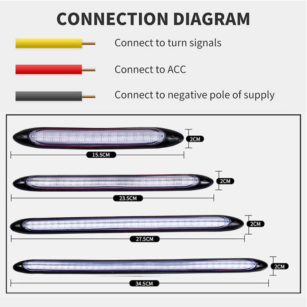 Par de Lâmpadas de LED DRL Sequencial para Farol Auxiliar- Pro 6000k