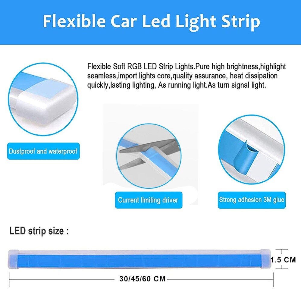 Fita Star LED DRL Para Farol e Seta- 2Pçs