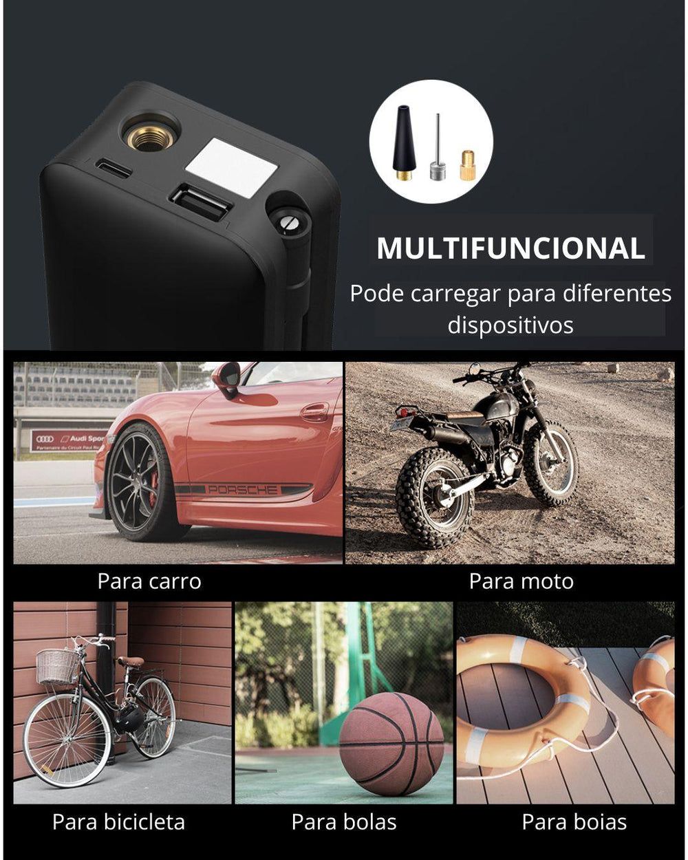 Mini Compressor de Ar Portátil Carsun